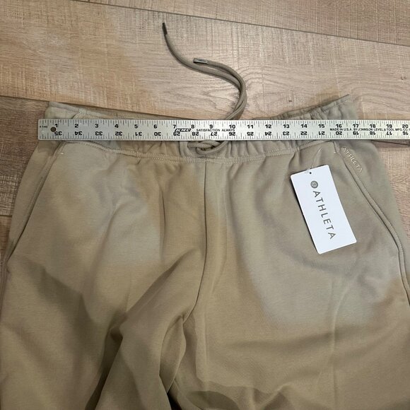 ATHLETA WOMENS TAN WIDE LEG PANTS HEAVY WEIGTH TERRY LARGE NEW - Picture 5 of 10